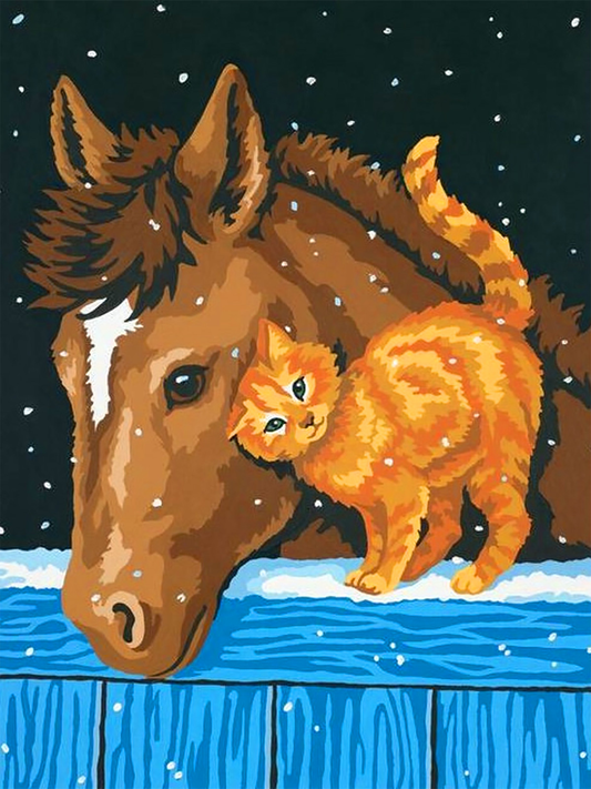 Horse cat | Full Round Diamond Painting Kits