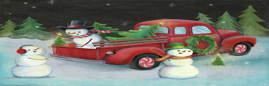 Christmas snowman truck | Full Round Diamond Painting Kits