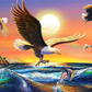 Eagle catches fish | Full Round Diamond Painting Kits