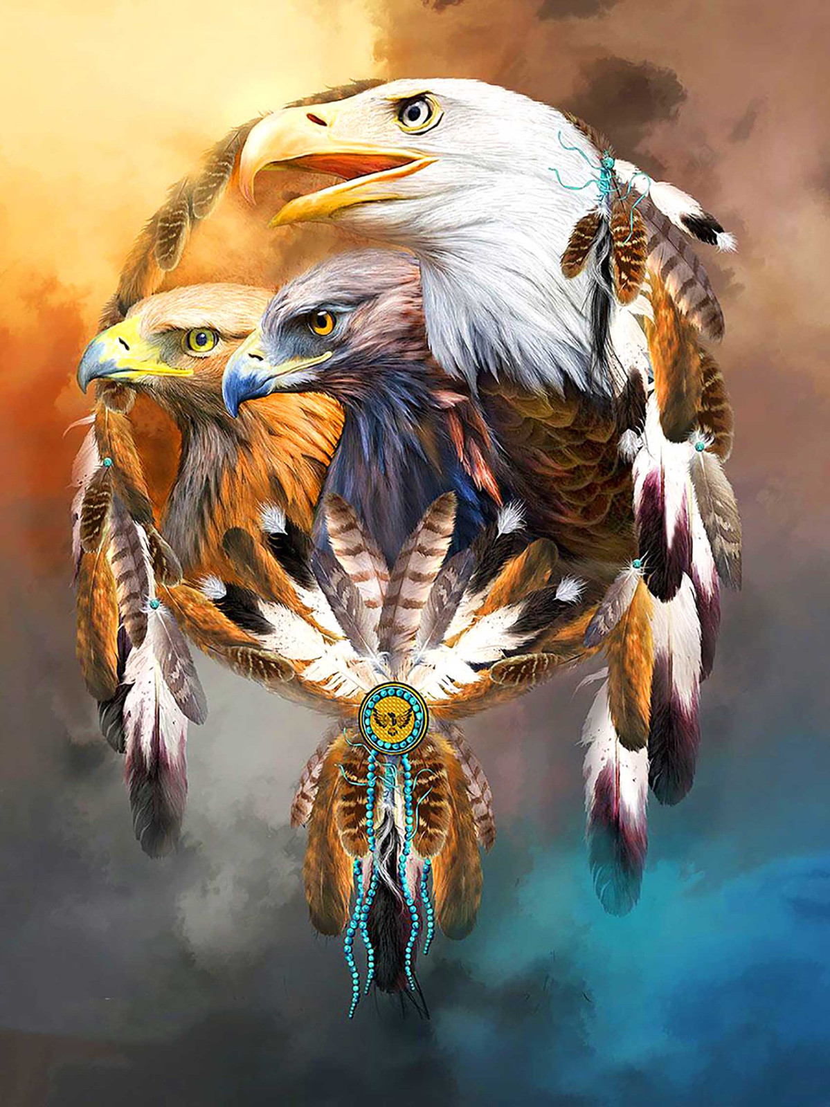 Eagle Dream Catcher | Full Round Diamond Painting Kits