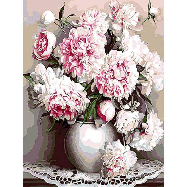 Pink potted plants | Full Round Diamond Painting Kits