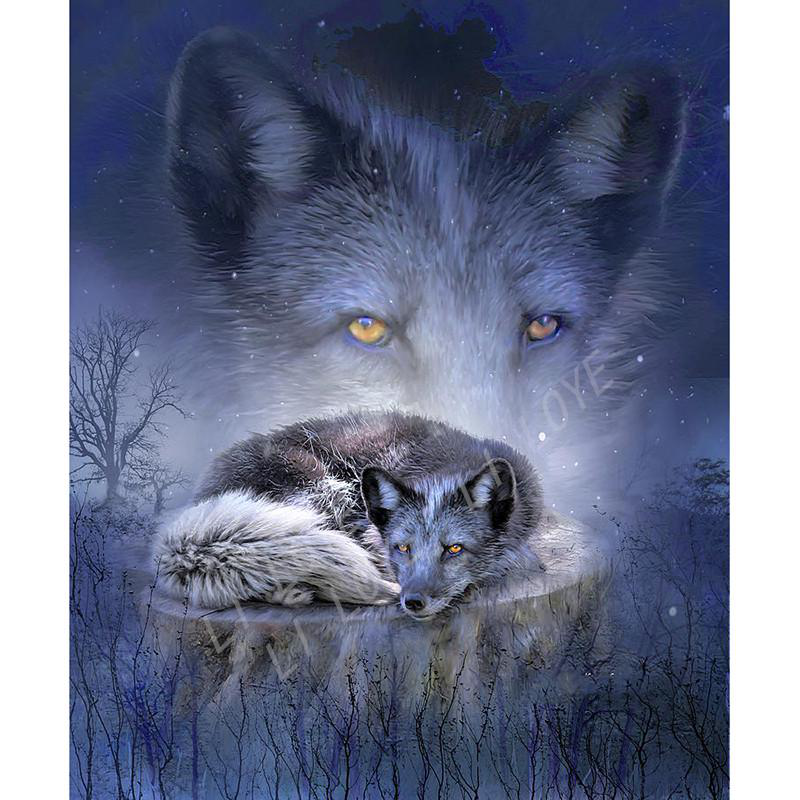 Gray wolf | Full Round Diamond Painting Kits