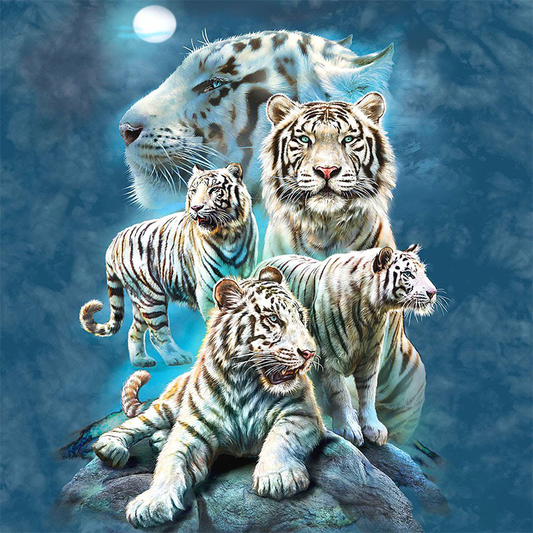 Five tigers | Full Round Diamond Painting Kits