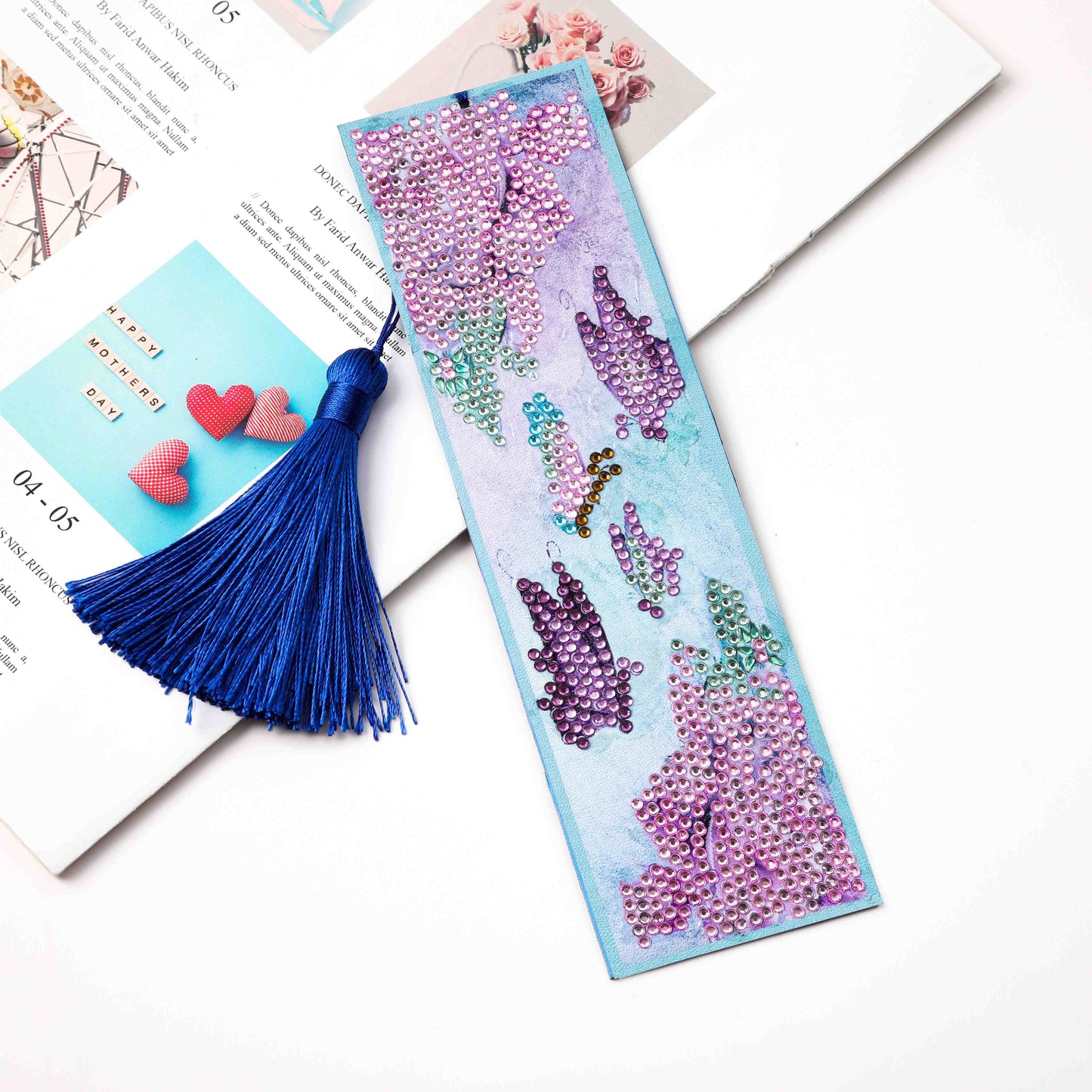 DIY Special Shaped Diamond Painting Leather Tassel Bookmark | Butterfly