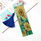 DIY Special Shaped Diamond Painting Leather Tassel Bookmark | Sunflower