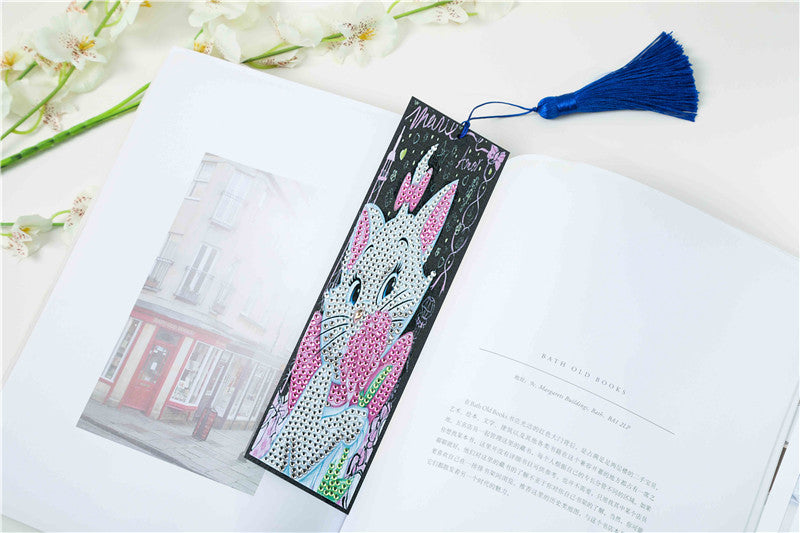 DIY Special Shaped Diamond Painting Leather Bookmark Tassel | Mary