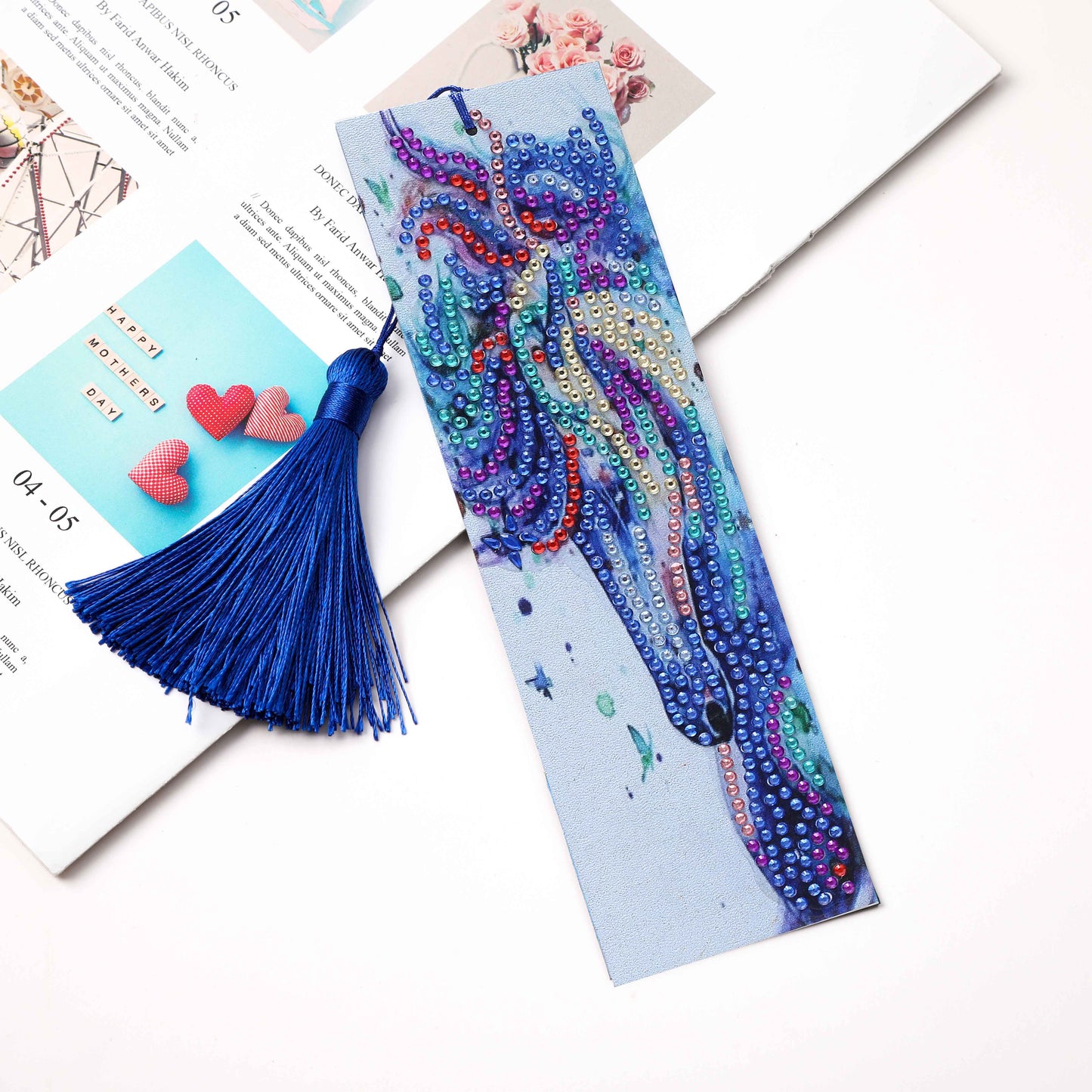 DIY Horse Special Shaped Diamond Painting Leather Bookmark Tassel