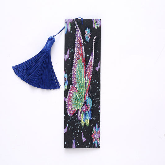 DIY Butterfly Special Shaped Diamond Painting Leather Bookmark Tassel