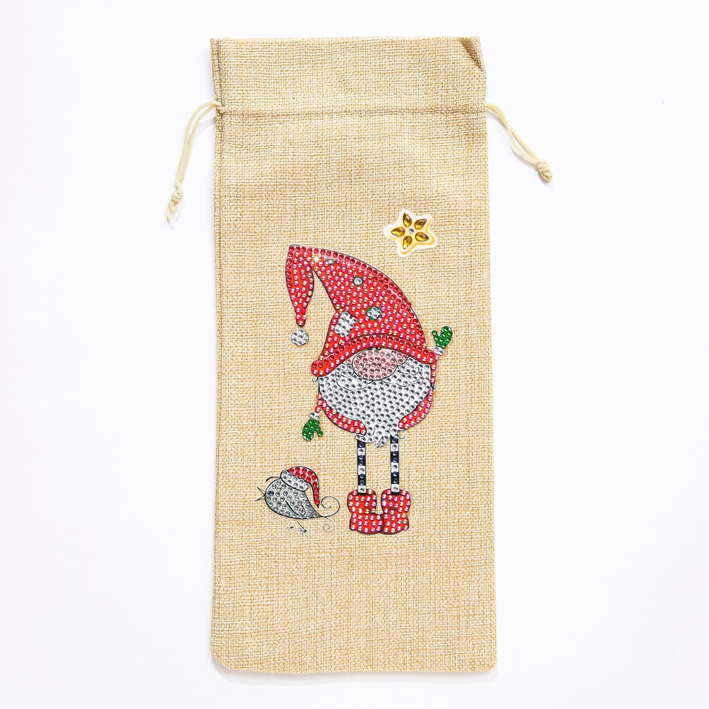 DIY Diamond Christmas Decoration | Gnome | Red Wine Gift Bag