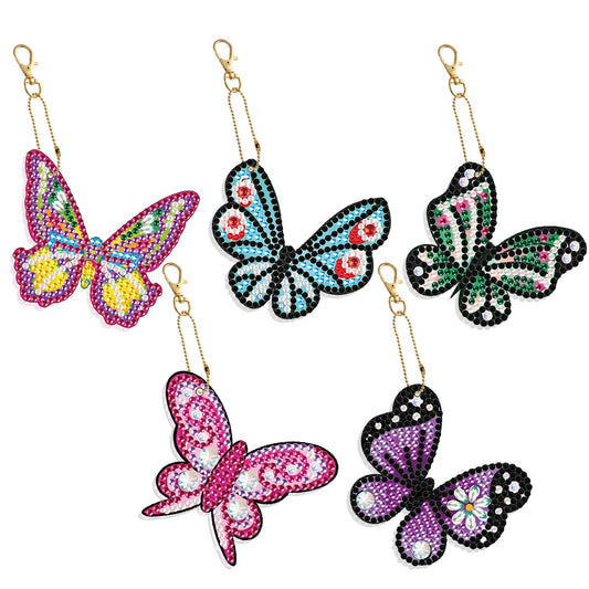 DIY keychain | Butterfly | Double-sided | Five Piece Set
