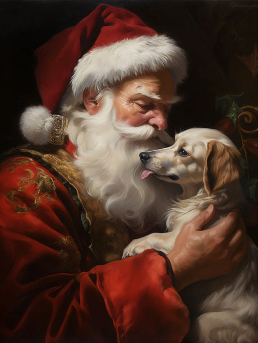 AB  Diamond Painting  | Christmas Santa Claus and his Puppy