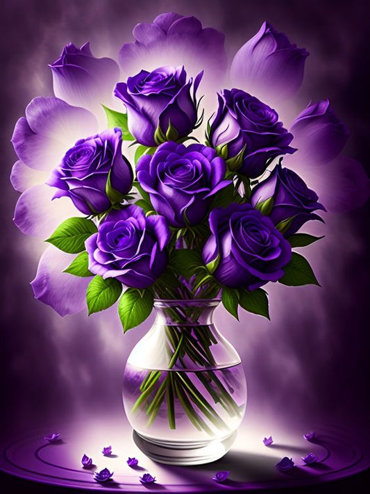 AB Diamond Painting Kit |  Purple Flowers