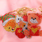 4pcs DIY Dog Sets Special Shaped Full Drill Diamond Painting Key Chain with Key Ring Jewelry Gifts for Girl Bags