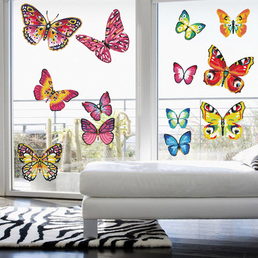 Round Diamond Painting Stickers Wall Sticker | Butterfly