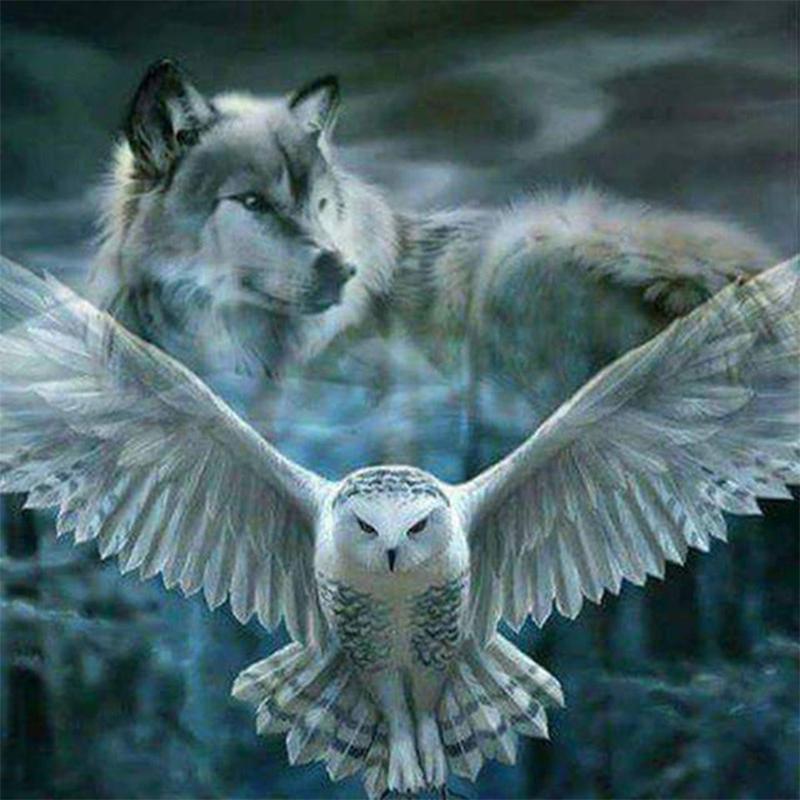 Wolf Eagle  | Full Round Diamond Painting Kits
