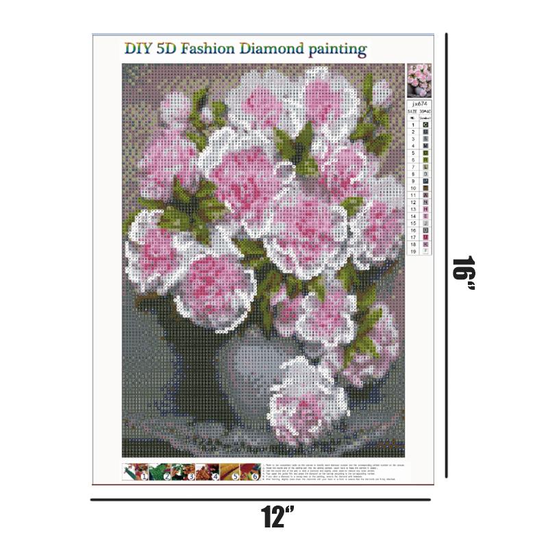 Pink Flower  | Full Round Diamond Painting Kits