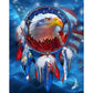American Flag Eagle Dreamcatcher  | Full Round Diamond Painting Kits