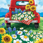 AB luxurious polyester cloth diamond Painting Kits | car full of flowers