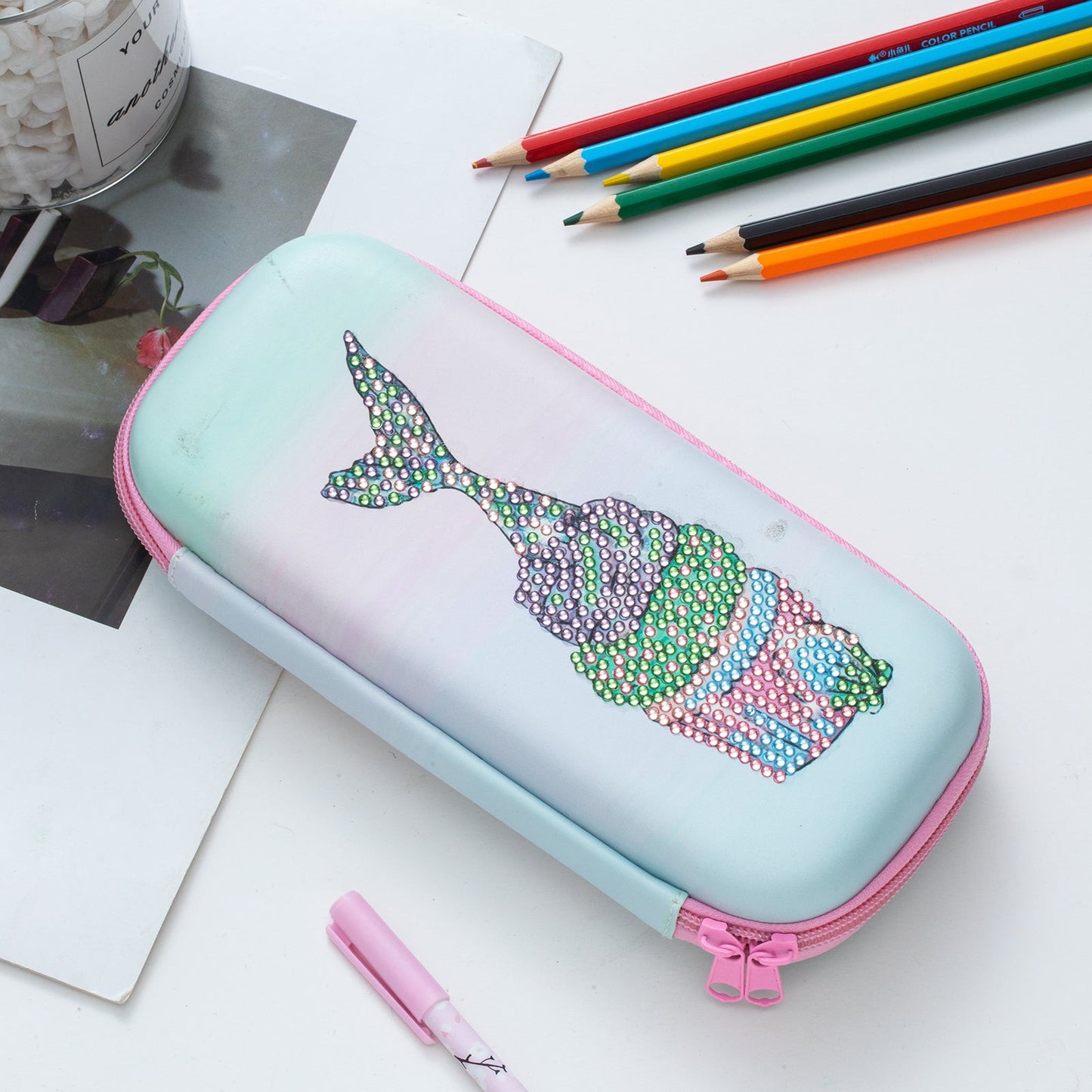 DIY Special diamond painting Pencil Case | Mermaid